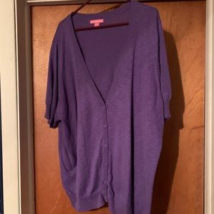 Purple V neck cardigan